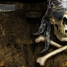 skull, bones, Pirate, Band