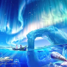 Ice, Kagaya, Polaris, Narwhal, dawn, mountains