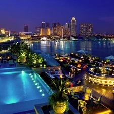 City at Night, Restaurants, Pool