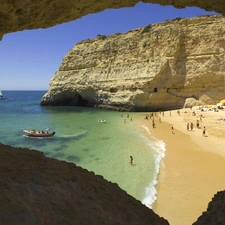 Beaches, Algarve, Portugal, boats