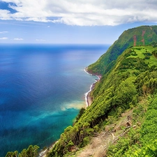 sea, Azores, Portugal, Coast