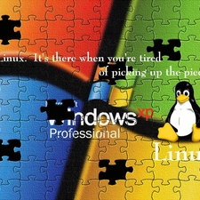 puzzle, logo, Linux