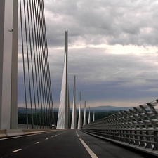 Pylons, barrier, overpass, Millau, France