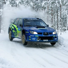 winter, Subaru Impreza, rally