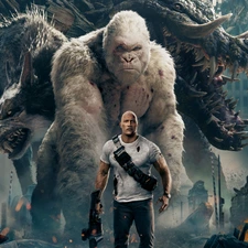 gorilla, movie, actor, Dwayne Johnson, Davis Okoye, Rampage