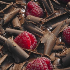 raspberries, chocolate, Chips