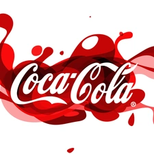 Red, blots, Coca, cola, text