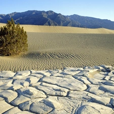 remote, Mountains, sapling, Sand, Stones