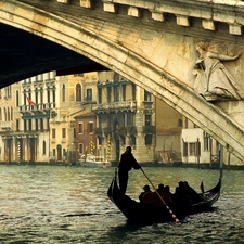 Venice, apartment house, The Rialto Bridge, Gondolas