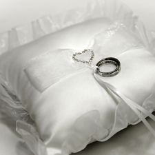 Pillow, Silver, rings, Heart teddybear