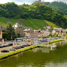 river, Germany, town, by, panorama