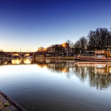 Germany, Saarbrucken, River, Town