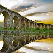 River, bridge, reflection