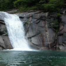 River, waterfall, rocks