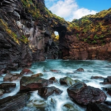 River, rocks, Stones