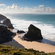 rocks, Ocean, Beaches