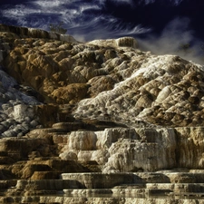 clouds, Rocks