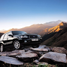 rocks, Subaru, Forester