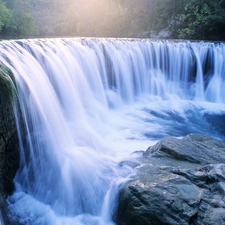 waterfall, Rocks