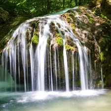 waterfall, Rocks