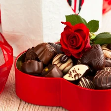 rose, Chocolates, Valentine