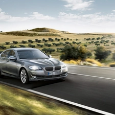 BMW 5 Series F10, route, Way, View