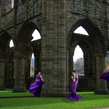 ruins, Women, Dress