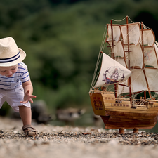 Kid, Ship, sailing vessel, boy