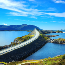 sea, Way, bridge, Storseisundet, Islands, The Atlantic