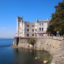 Castle, The banks, Sea, by