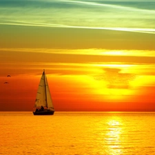 Great Sunsets, Yacht, sea