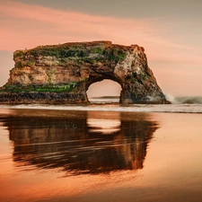 west, Rocks, sea, sun