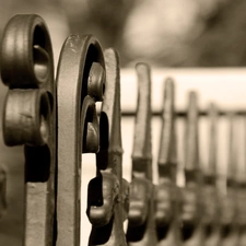 fence, Fance, sepia, Metal