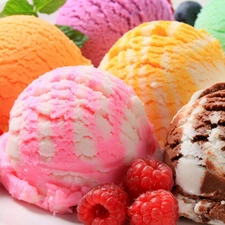 ice cream, color, several flavors