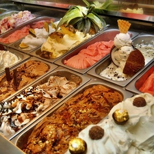 ice cream, several flavors