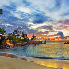 sea, Restaurant, Seychelles, Beaches