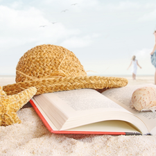 Hat, Beaches, starfish, holiday, Shells, Book