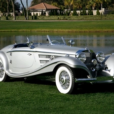 Cabriolet, Mercedes Benz 500K, silver