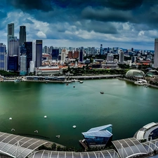 Panorama of City, skyscraper, Singapur