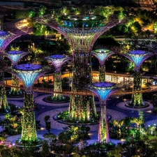 Singapur, Floodlit, Garden