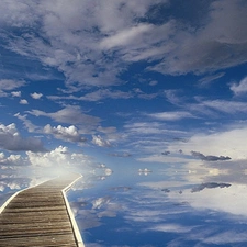 Sky, pier, clouds