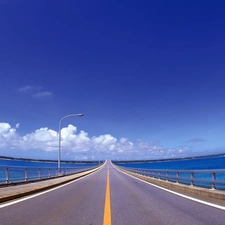 large, Lighthouse, Sky, bridge