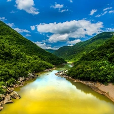 Sky, River, Mountains