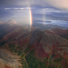 Great Rainbows, Mountains, Sky