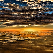 rays, clouds, Sky, sunny