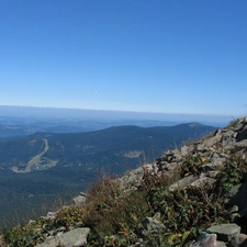 Sky, Mountains, rocks