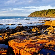 sea, rocks, Sky, coast