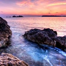 Sky, rocks, sea