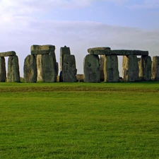 Stonehenge, Stones, Sky, grass
