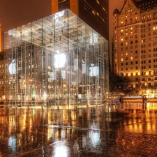 New York, Apple Store, skyscraper